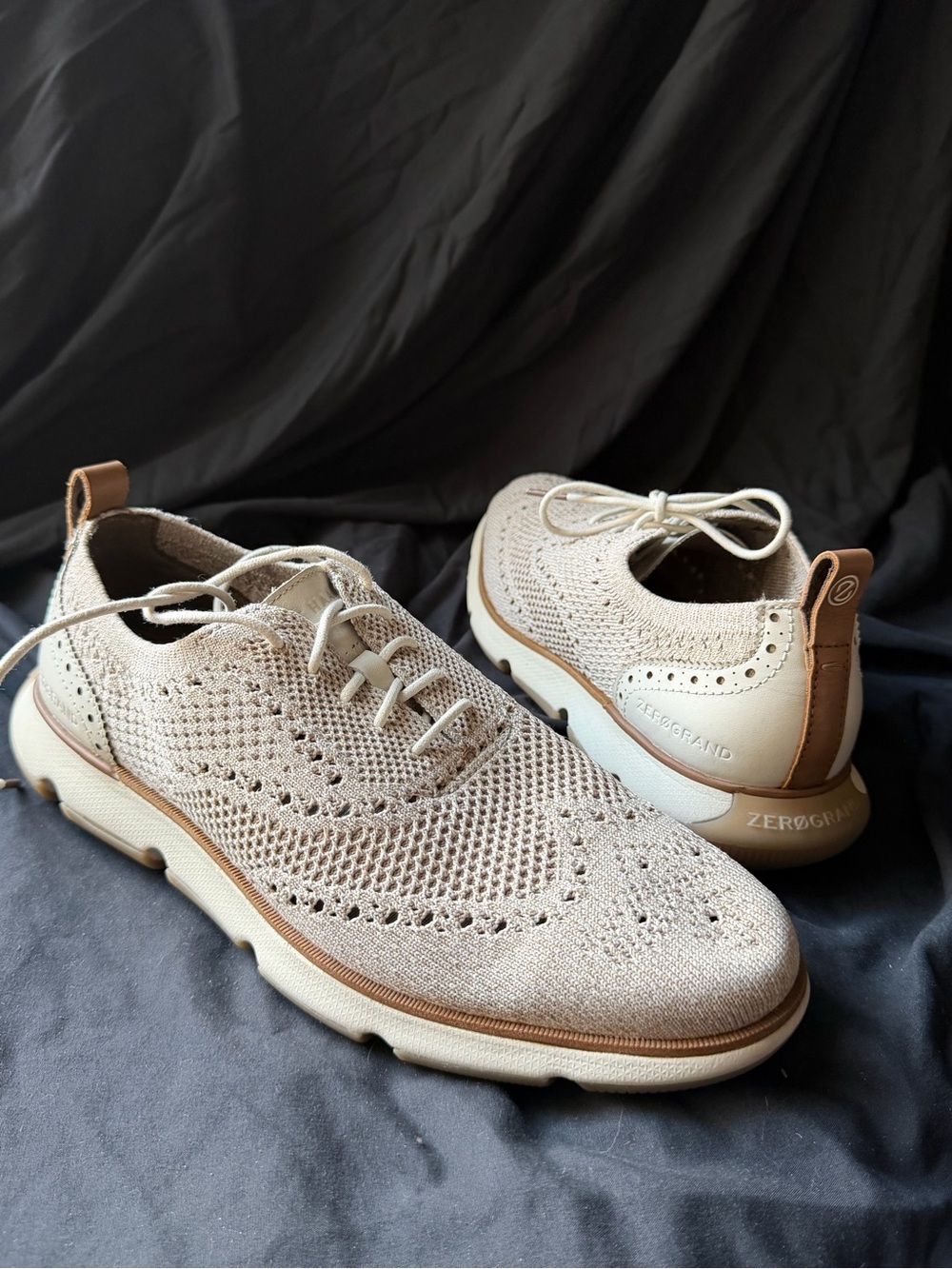 Cole Haan Knit Wingtip Oxford - Taupe/Light Brown